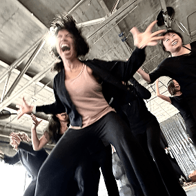 Group dancing energetically