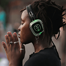 Dancer with headphones
